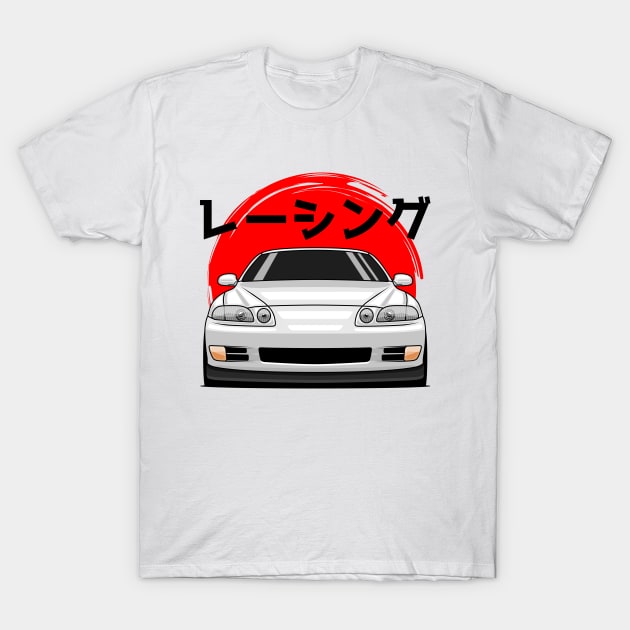 White Soarer JZZ30 SC300 SC400 JDM T-Shirt by GoldenTuners